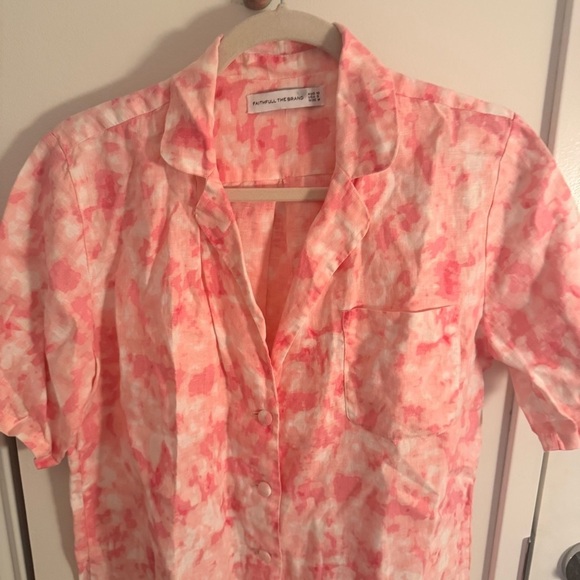 FAITHFULL THE BRAND Charlita Shirt Dress in Roos Pink Tie Dye - Picture 5 of 10